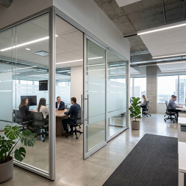 Office glass partition walls