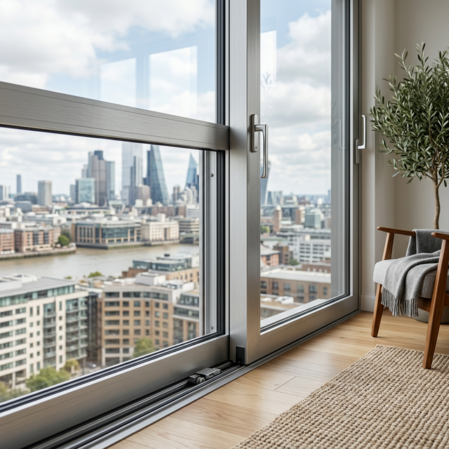Modern aluminium sliding windows installation